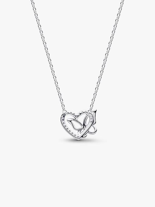 Entwined Heart & Butterfly Pendant Necklace - Image 2