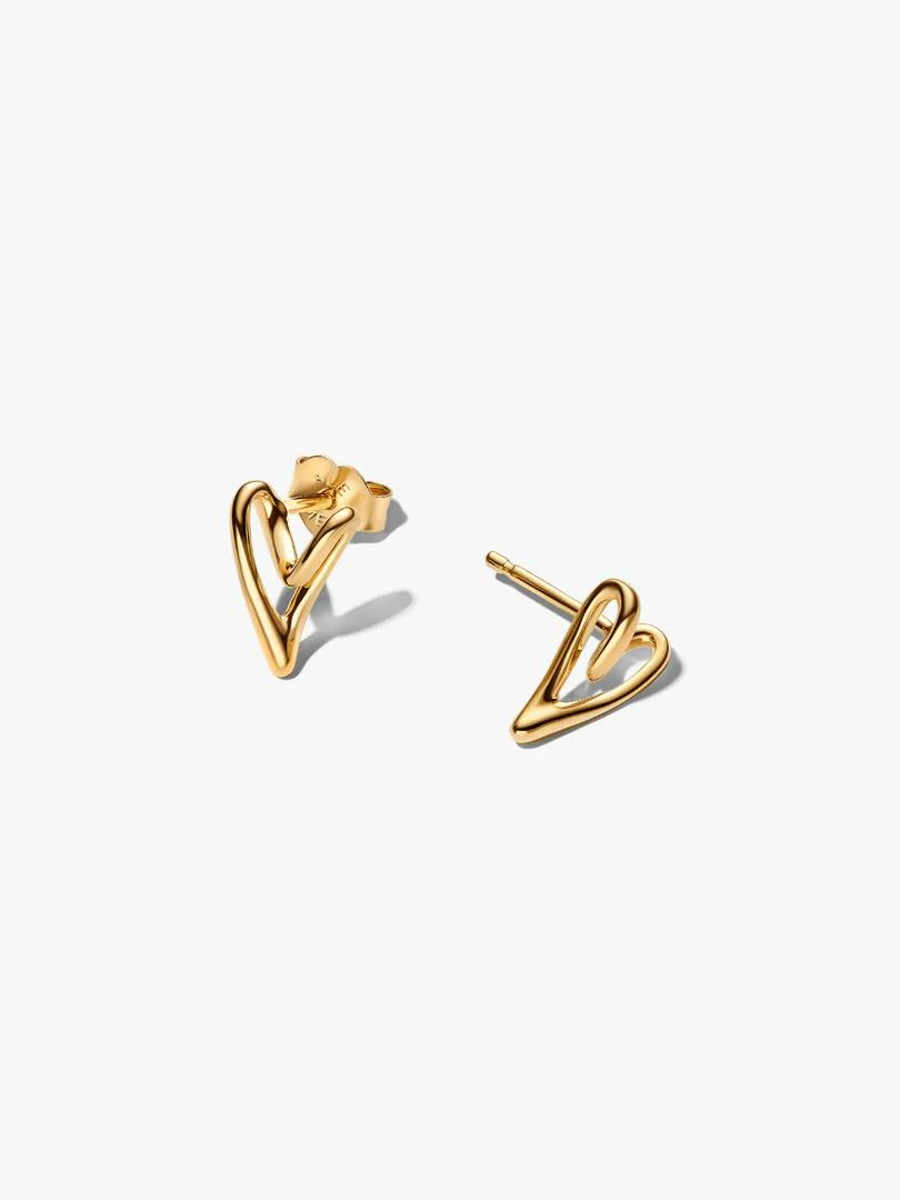 Shaped Heart Stud Earrings - Image 2