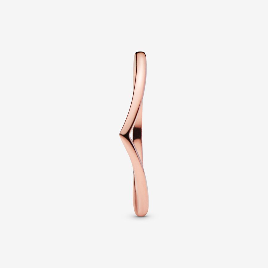 Polished Wishbone Ring Rose gold plated - Image 3