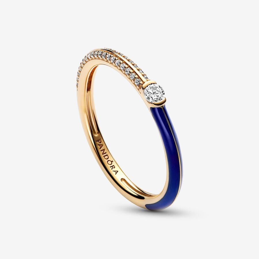 Pavé & Blue Dual Ring - Image 3