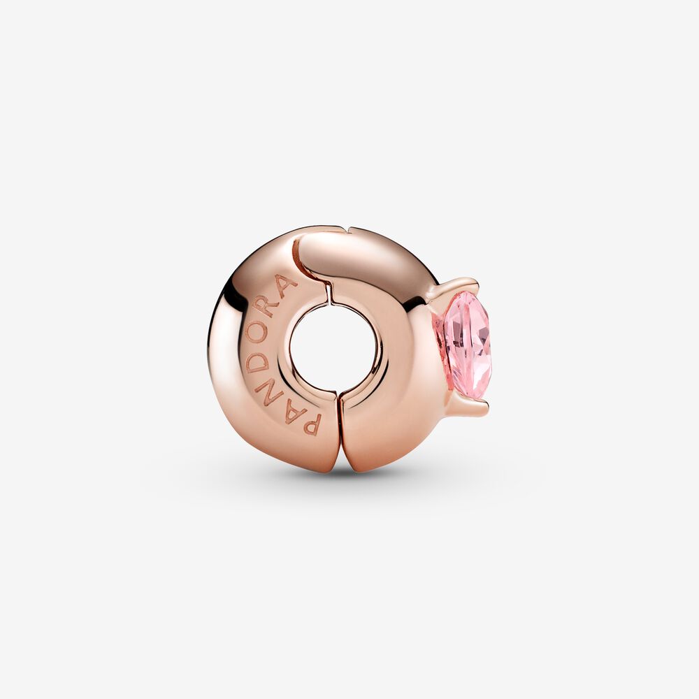Rose Pink Heart Solitaire Clip - Image 2
