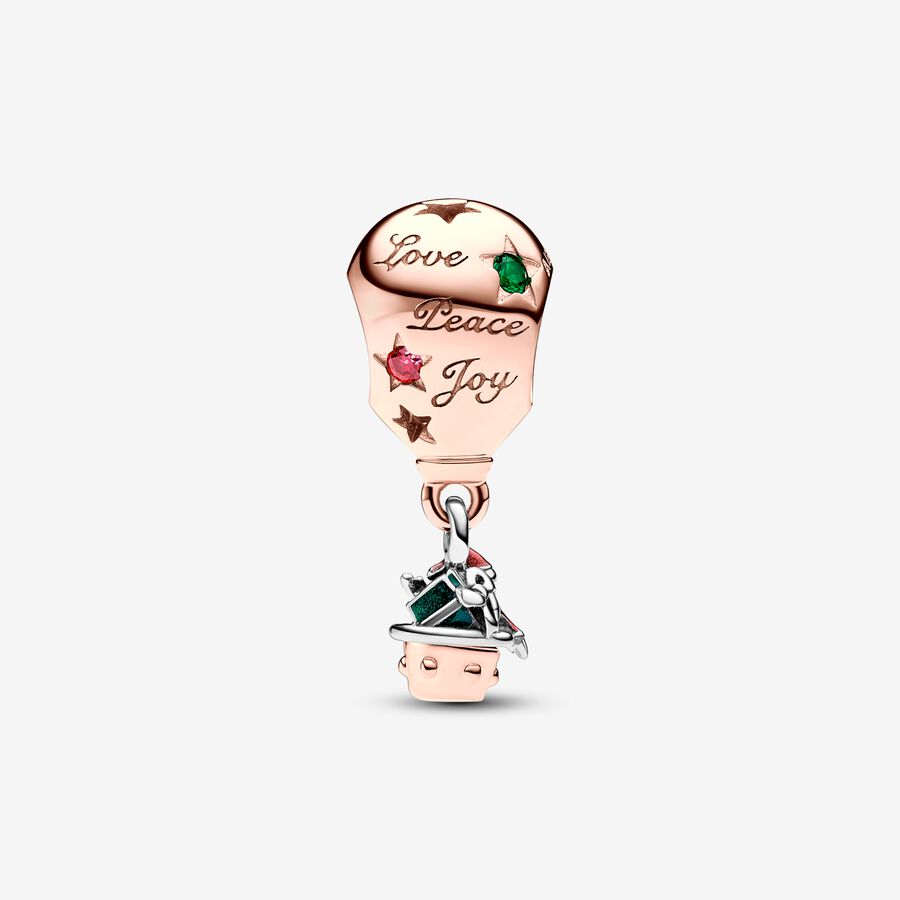 Two-tone Santa Claus in Hot Air Balloon Charm - Image 2