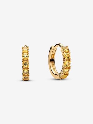 Yellow Huggie Earrings
