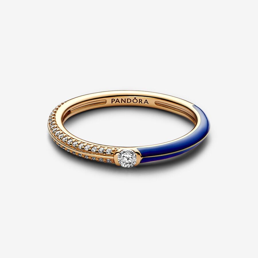 Pavé & Blue Dual Ring - Image 2