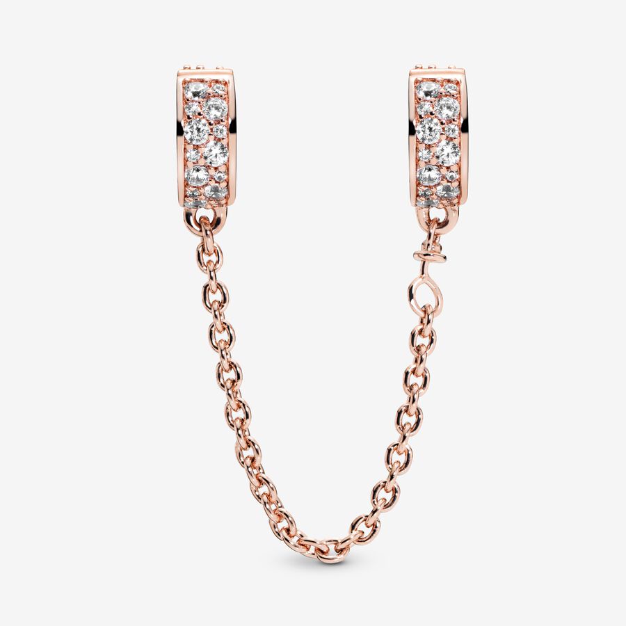 Clear Pavé Safety Chain Clip Charm - Image 4