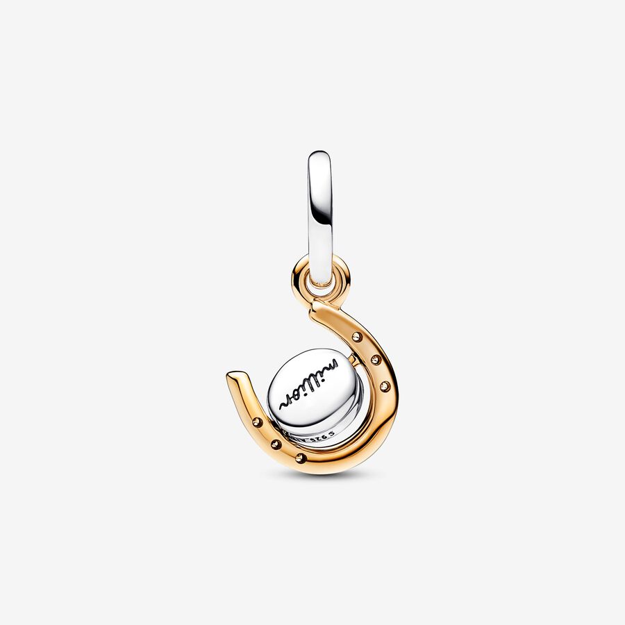 Two-tone Spinning Disc Horseshoe Dangle Charm - Image 2