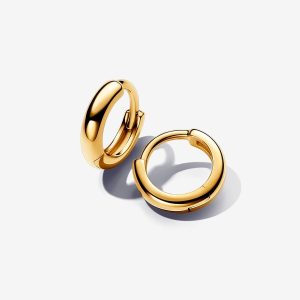 Round Huggie Hoop Earrings Gold plated