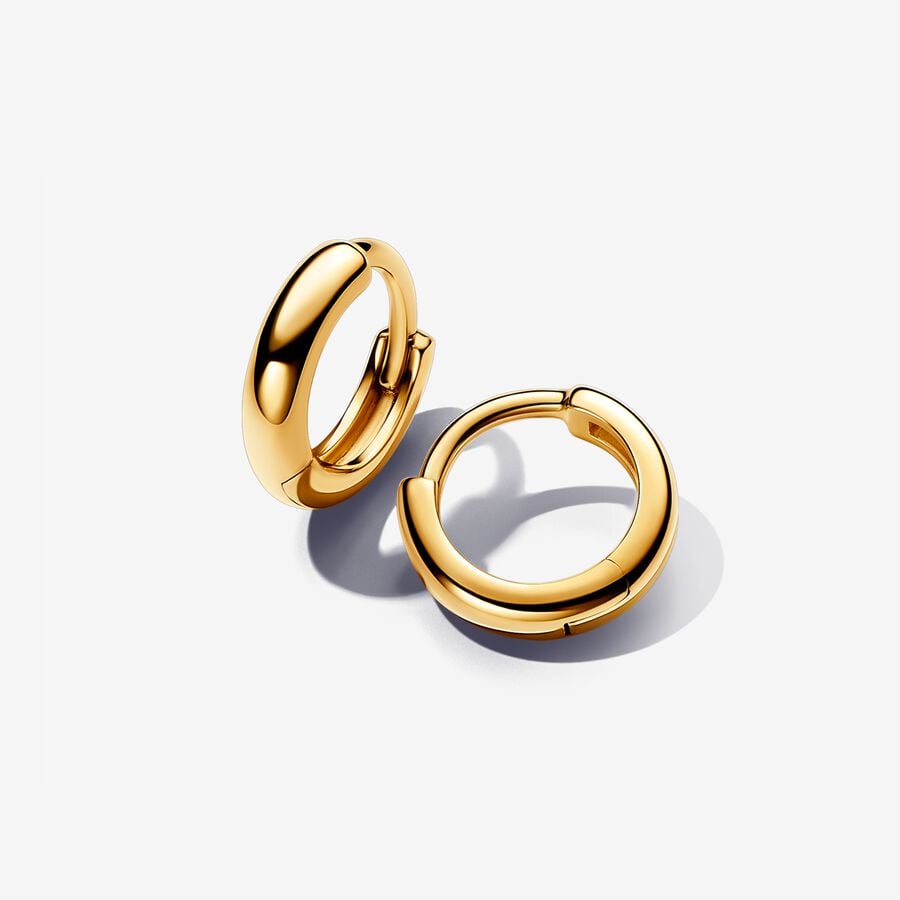 Round Huggie Hoop Earrings Gold plated