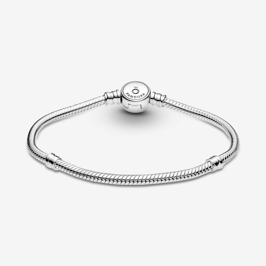 Moments Sparkling Blue Snake Chain Bracelet - Image 2