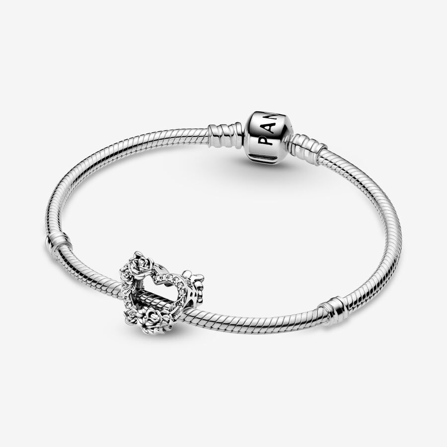 Open Heart & Rose Flowers Charm - Image 5