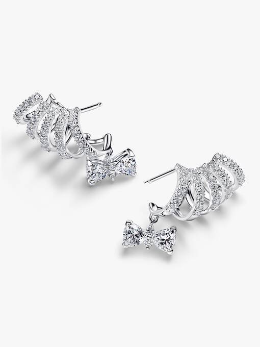 Bridgerton Sparkling Bow Climber Earrings - Image 2