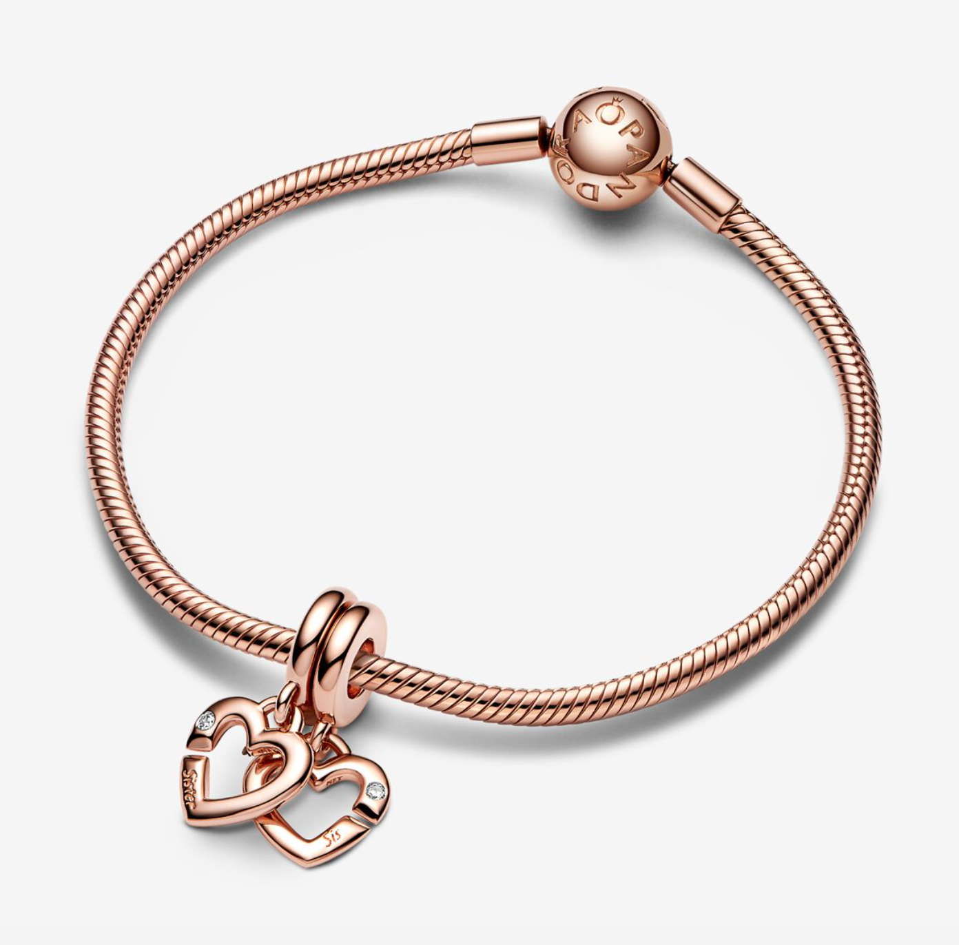Linked Sister Hearts Split Dangle Charm - Image 3
