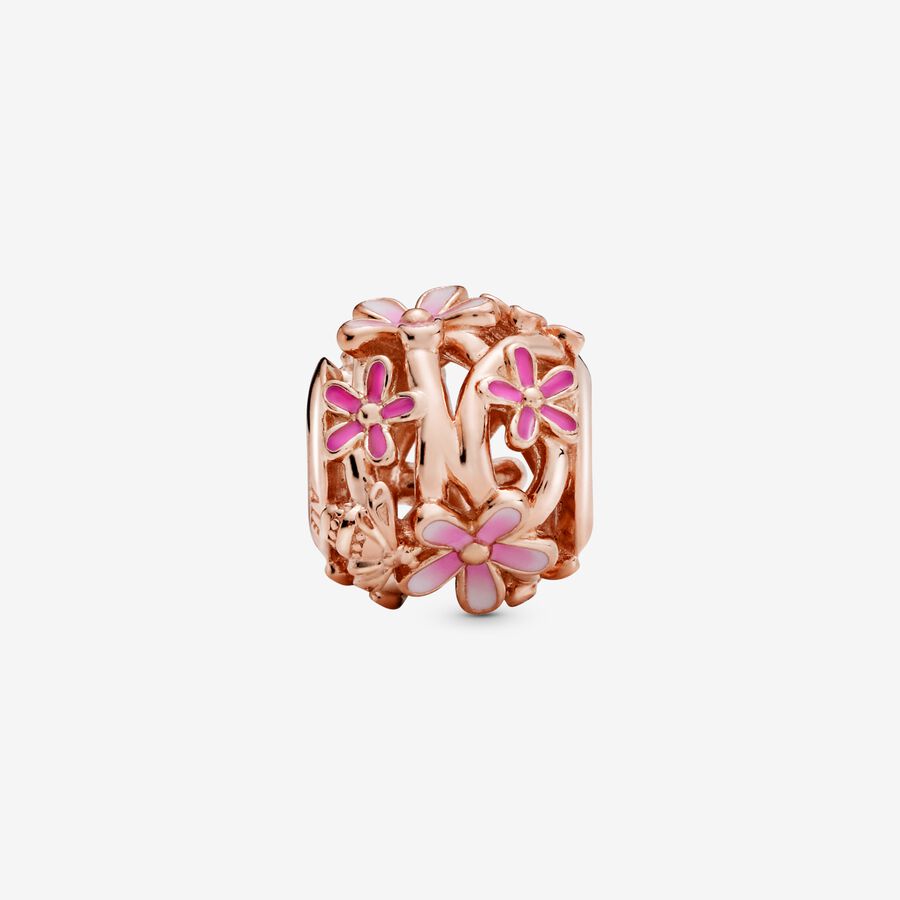 Openwork Pink Flower Charm - Image 2