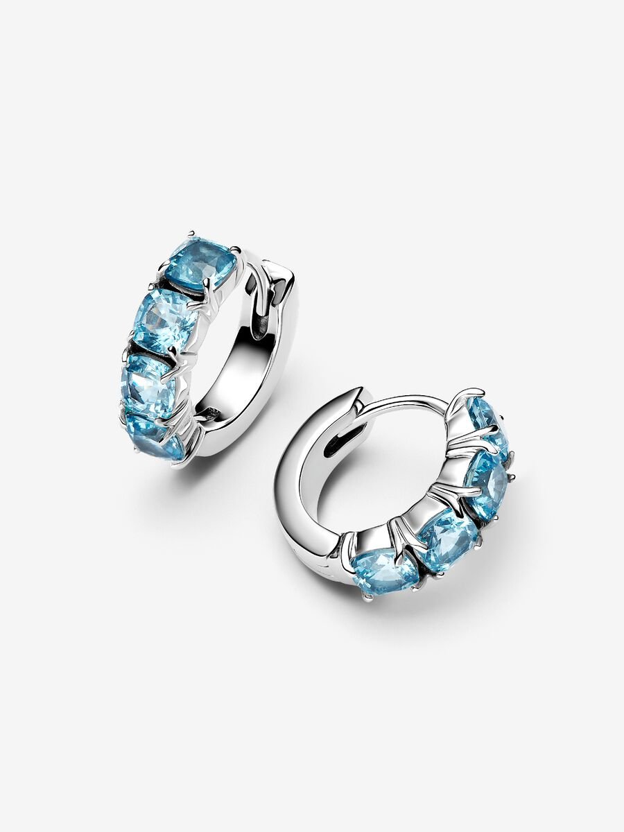 Light Blue Hoop Earrings - Image 2