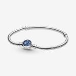 Moments Sparkling Blue Snake Chain Bracelet