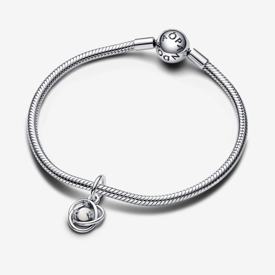 June Freshwater Cultured Pearl Eternity Circle Dangle Charm - Image 4