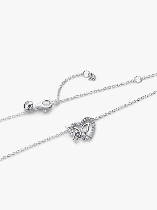 Entwined Heart & Butterfly Pendant Necklace - Image 3