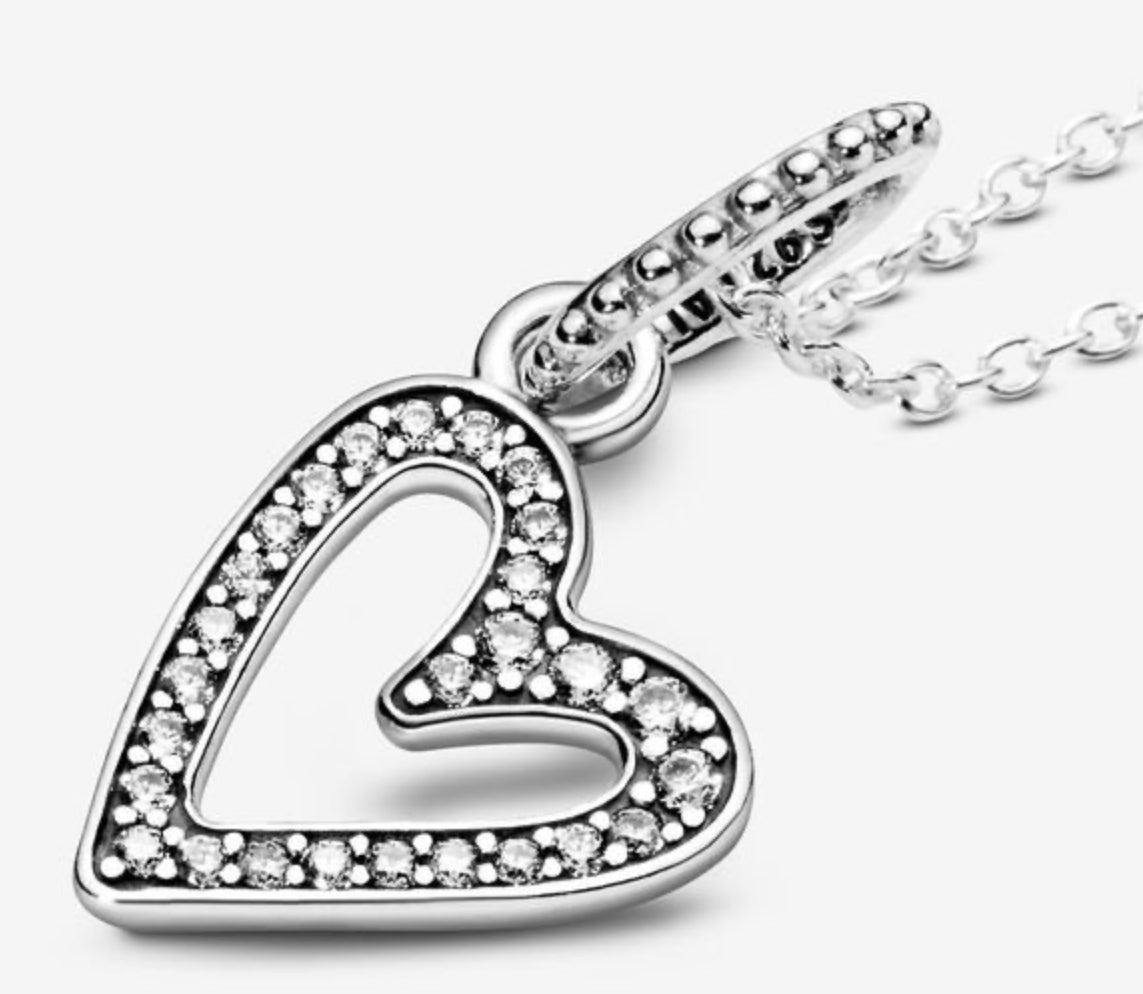 Sparkling Freehand Heart Pendant Necklace - Image 3