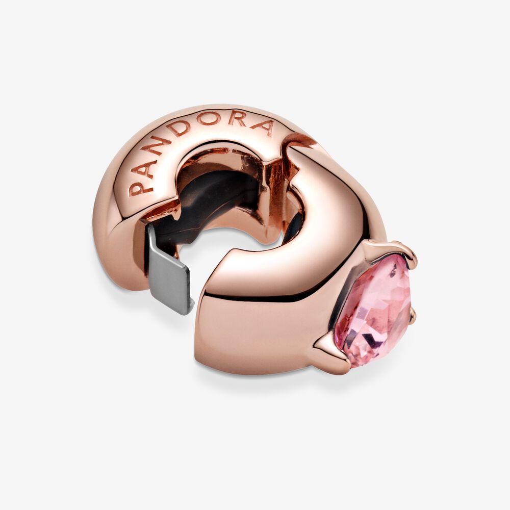 Rose Pink Heart Solitaire Clip - Image 4