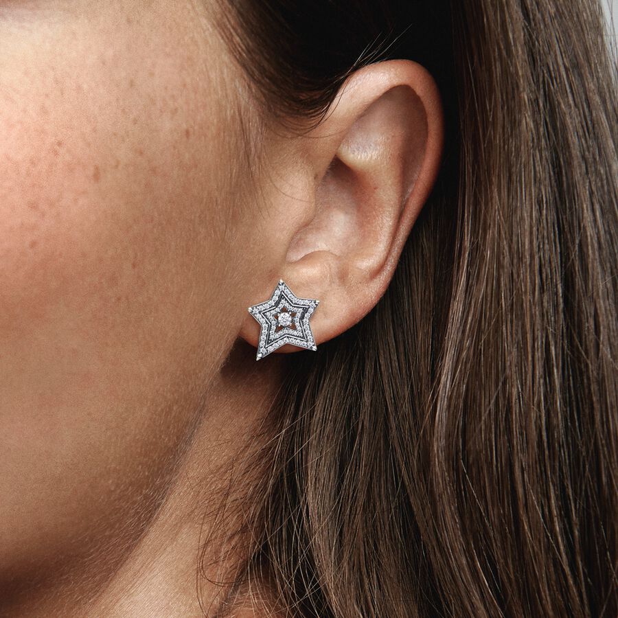 Asymmetric Star Stud Earrings - Image 2
