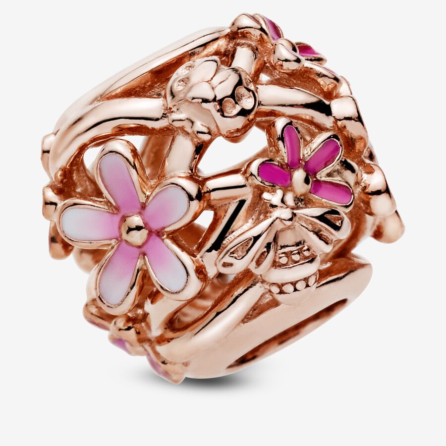 Openwork Pink Flower Charm - Image 3