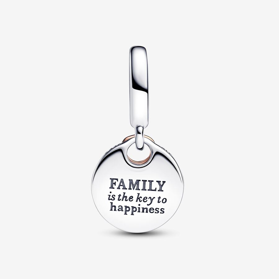 Two-tone Key to Happiness Double Dangle Charm - Image 3