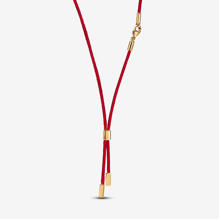 Red Recycled Polyester Cord Necklace - Image 2