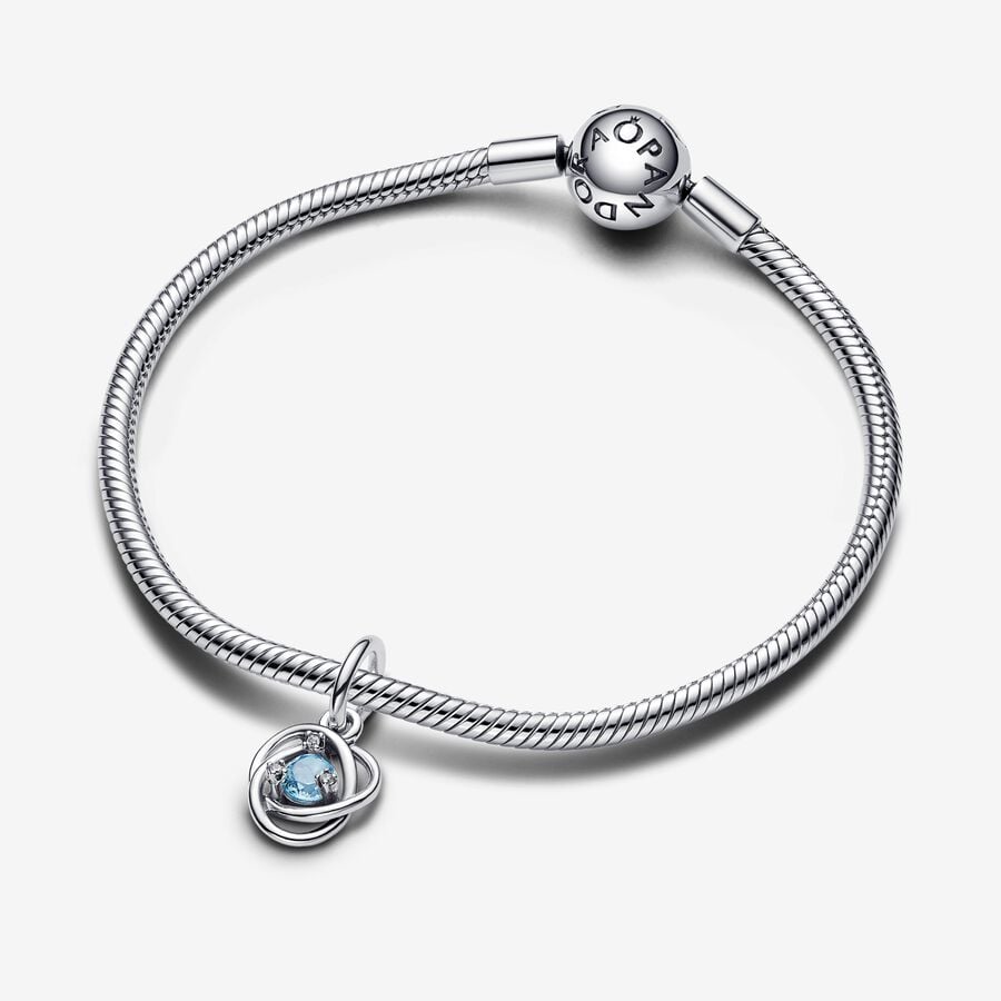 March Sea Aqua Blue Eternity Circle Dangle Charm - Image 3