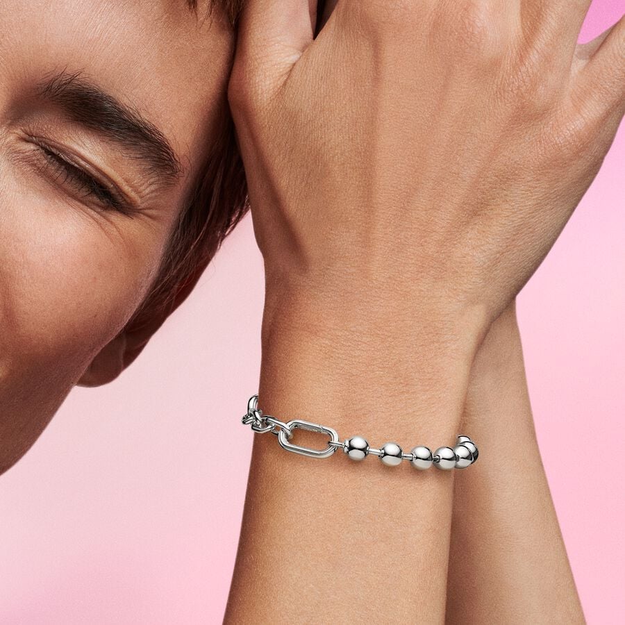 ME Metal Bead & Link Chain Bracelet - Image 3