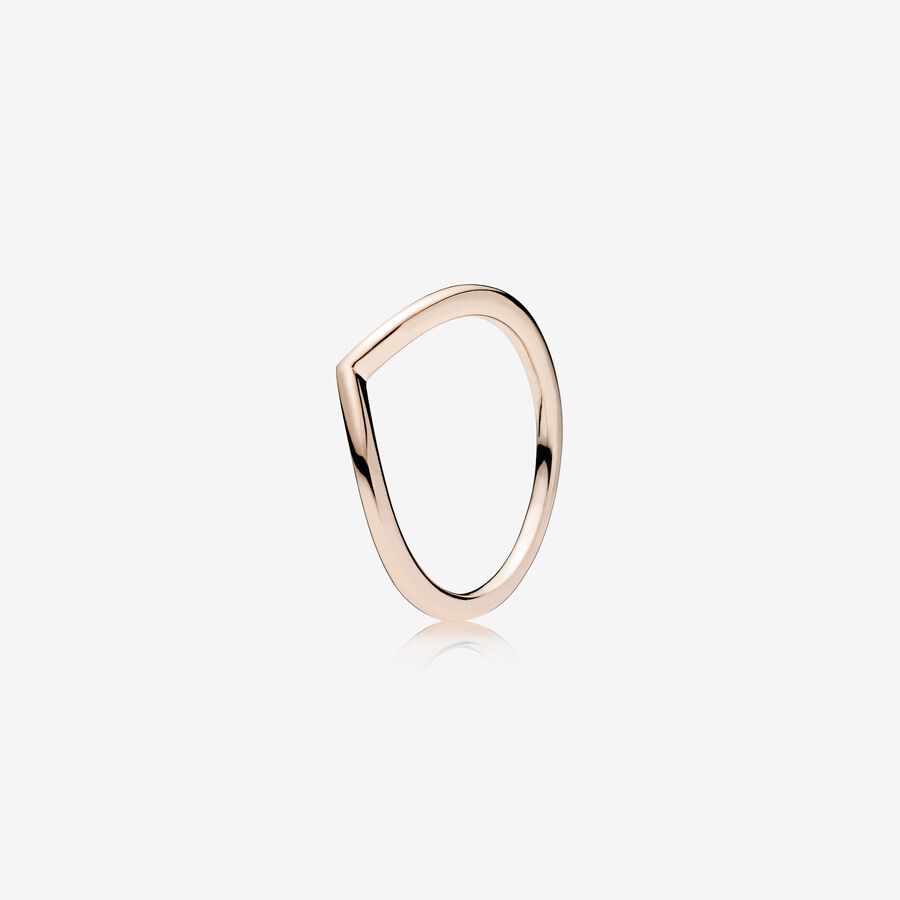 Polished Wishbone Ring Rose gold plated - Image 2