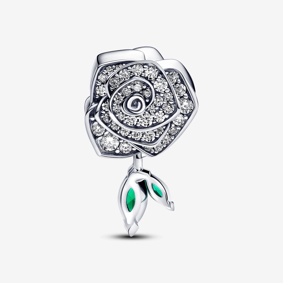 Sparkling Rose in Bloom Charm - Image 4