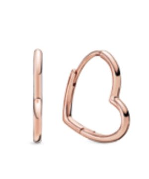 Rose Asymmetric Heart-Hoop Earrings