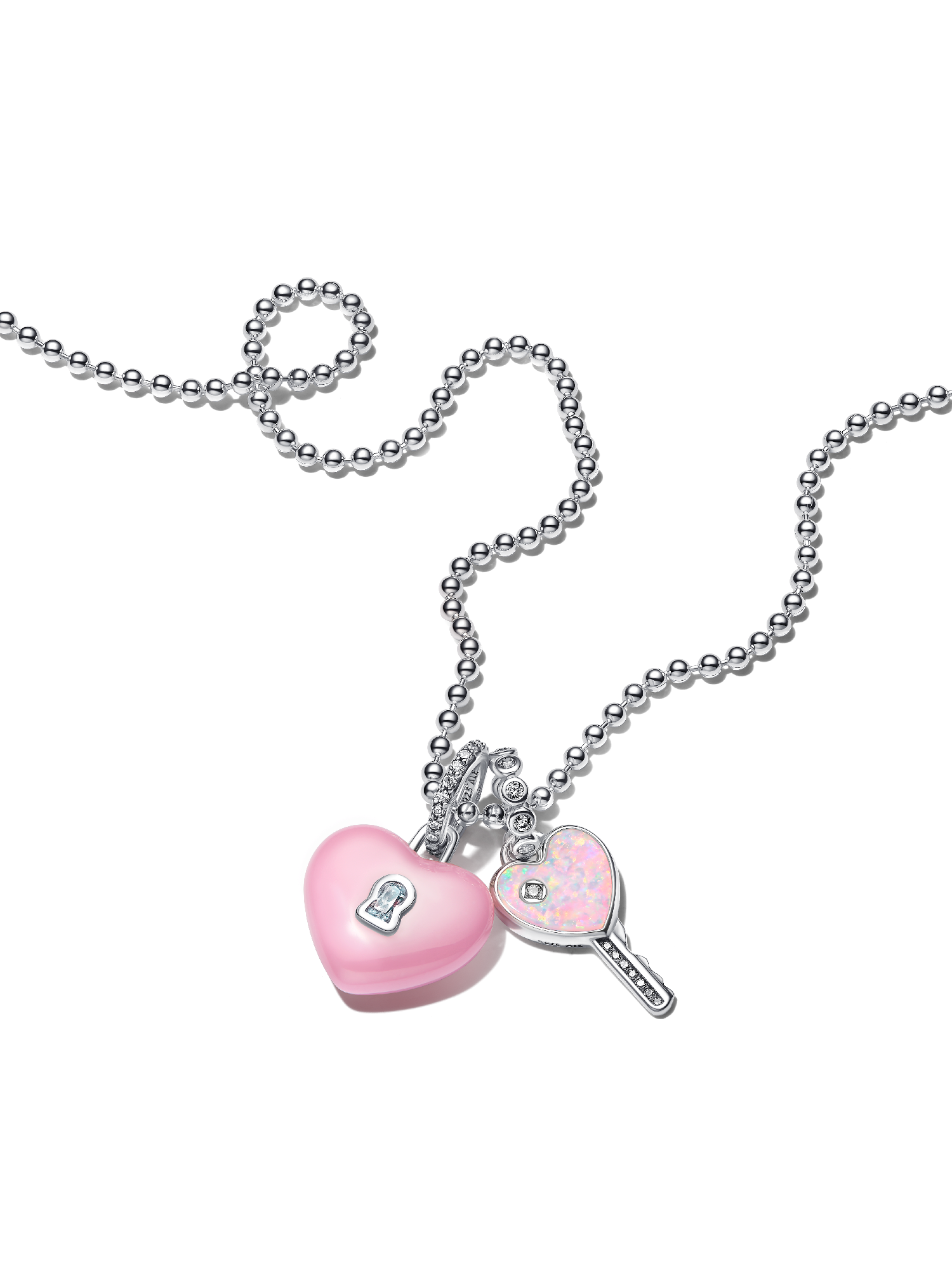 Engravable Heart Key Pendant Necklace - Image 5