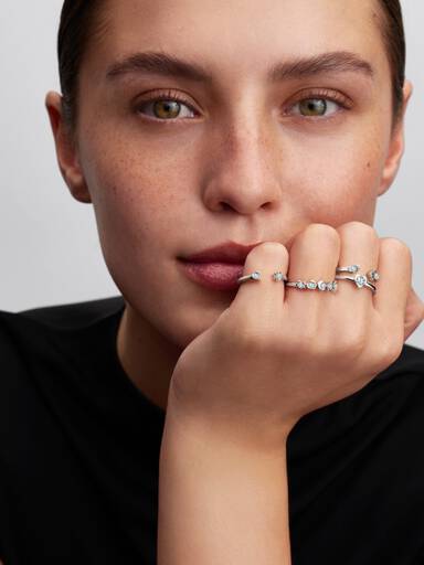 Pandora Talisman Sterling Silver Lab-Grown Diamond Heart & Star Open Ring - Image 4