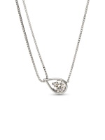 Pandora Infinite 14k White Gold Lab-grown Diamond Double Chain Collier Necklace