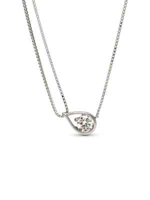 Pandora Infinite 14k White Gold Lab-grown Diamond Double Chain Collier Necklace