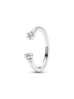 Pandora Talisman Sterling Silver Lab-Grown Diamond Heart & Star Open Ring