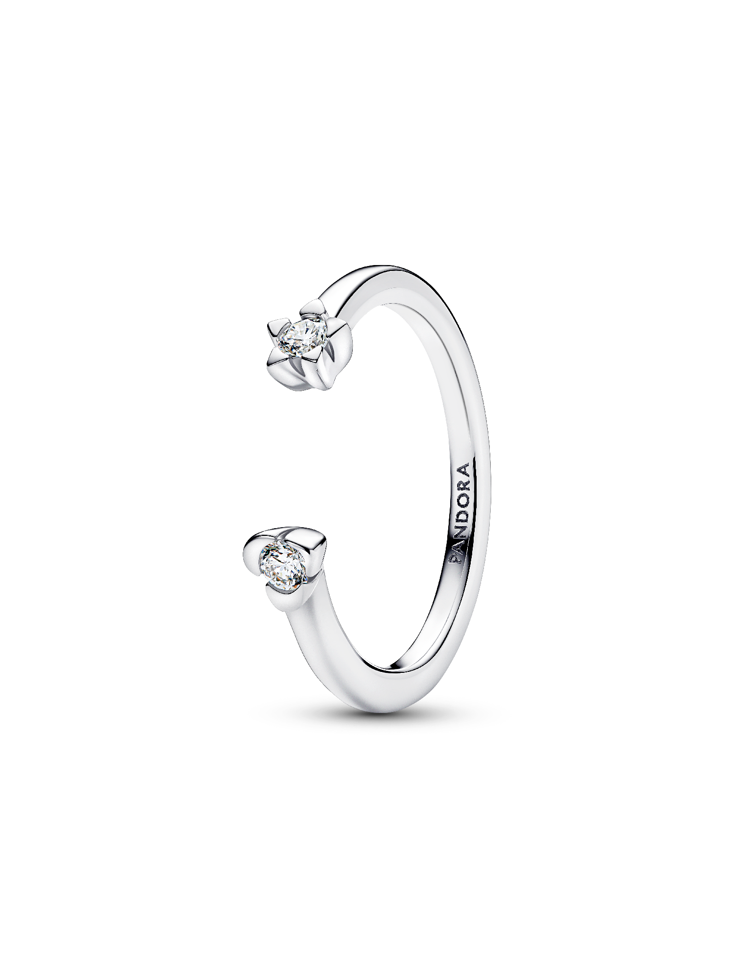 Pandora Talisman Sterling Silver Lab-Grown Diamond Heart & Star Open Ring