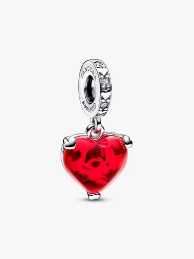 Disney Mickey & Minnie Mouse Kiss Red Murano Glass Dangle Charm - Image 3