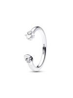 Pandora Talisman Sterling Silver Lab-Grown Diamond Evil Eye & Hamsa Hand Open Ring