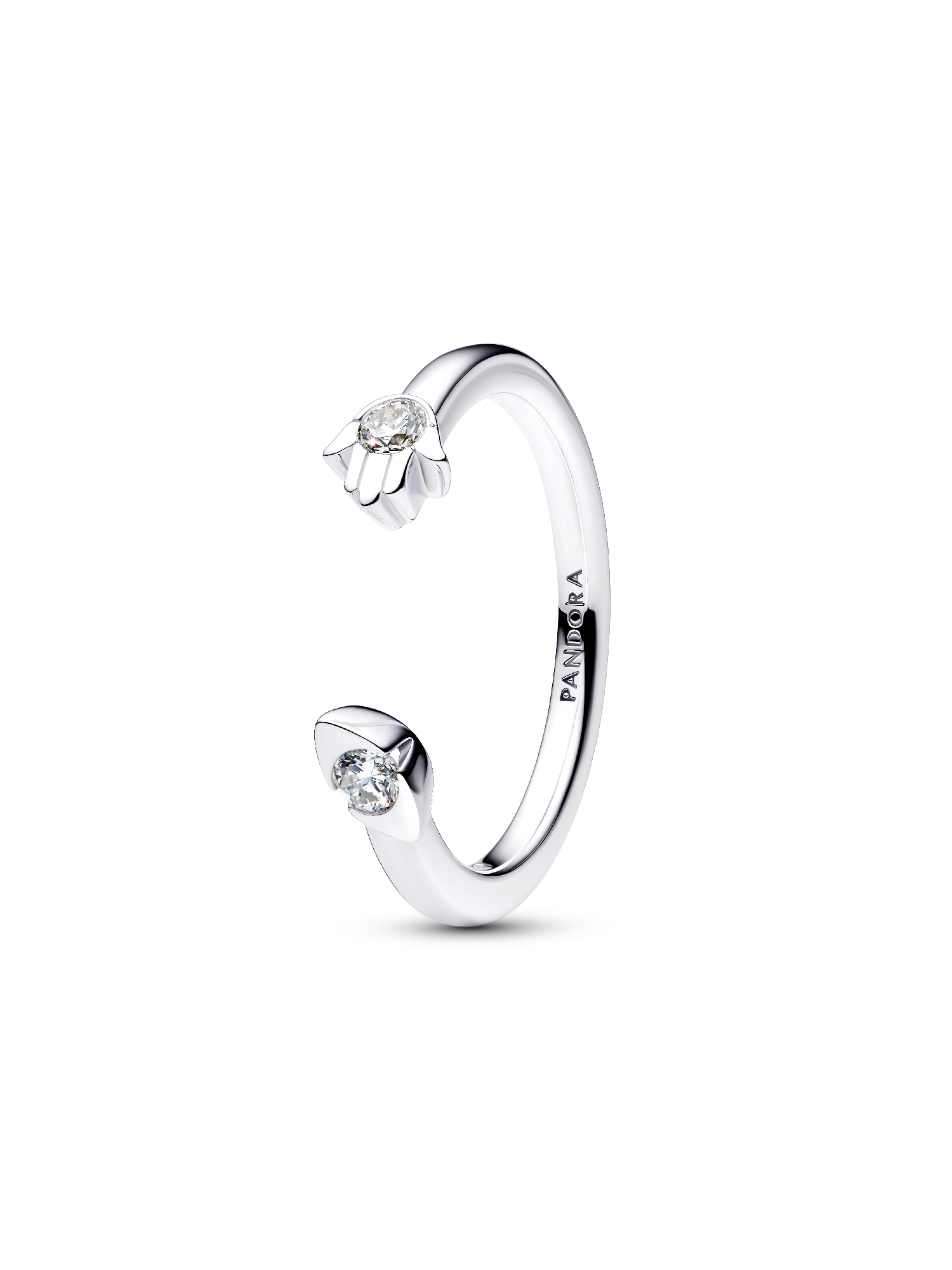 Pandora Talisman Sterling Silver Lab-Grown Diamond Evil Eye & Hamsa Hand Open Ring