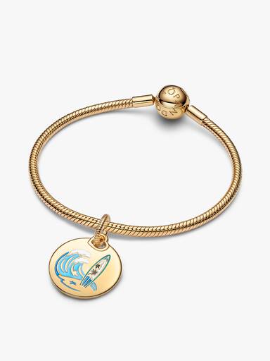 Surfing Round Tag Dangle Charm - Image 4