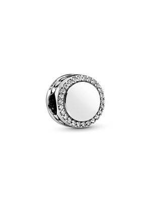 Engravable Sparkling Button Charm