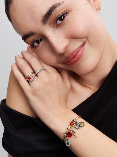 Disney Beauty and the Beast Enchanted Rose Snake Chain Bracelet - Image 4