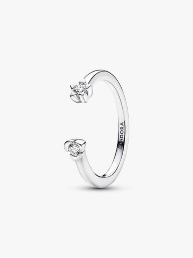 Pandora Talisman Sterling Silver Lab-Grown Diamond Heart & Star Open Ring - Image 3