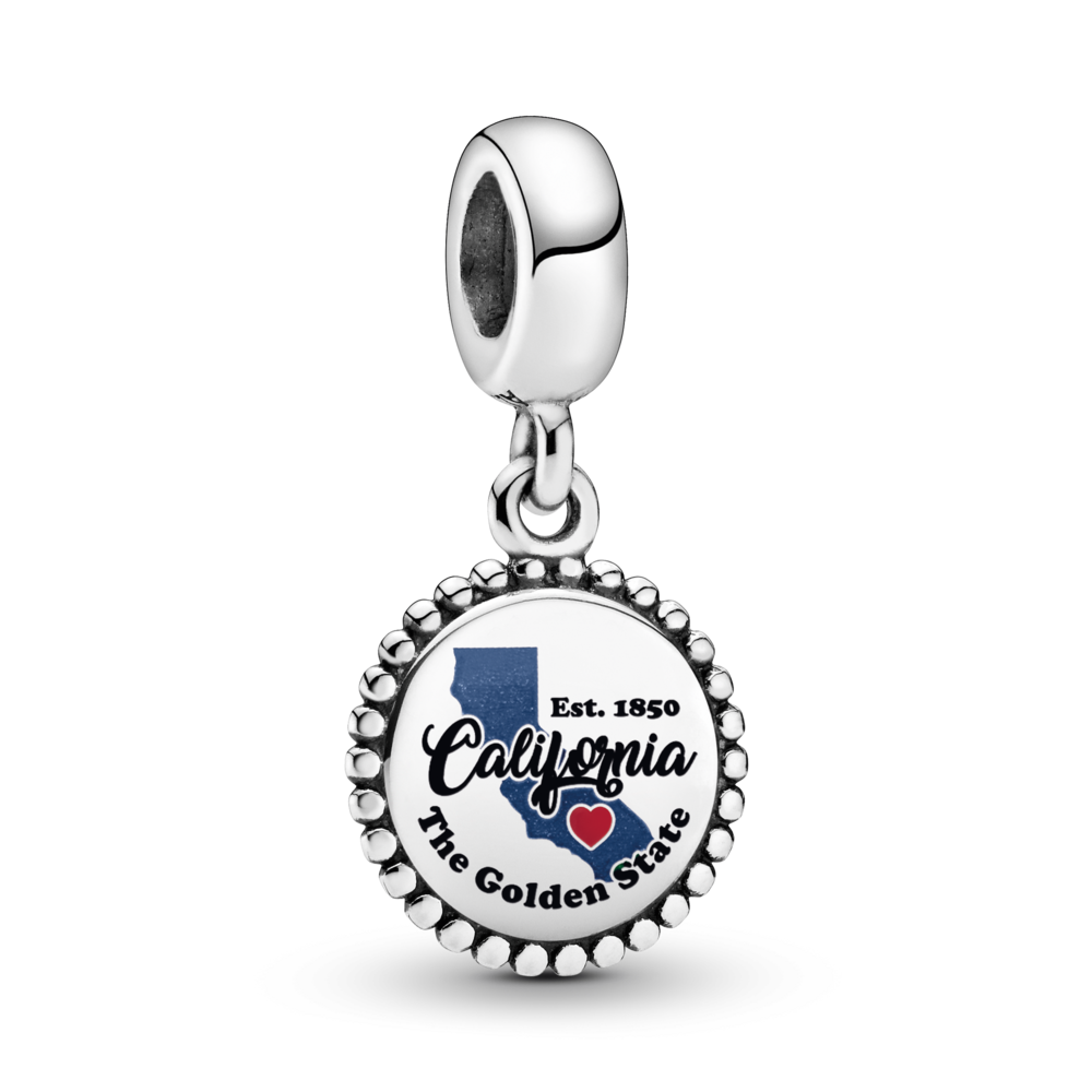 California State Map Dangle Charm