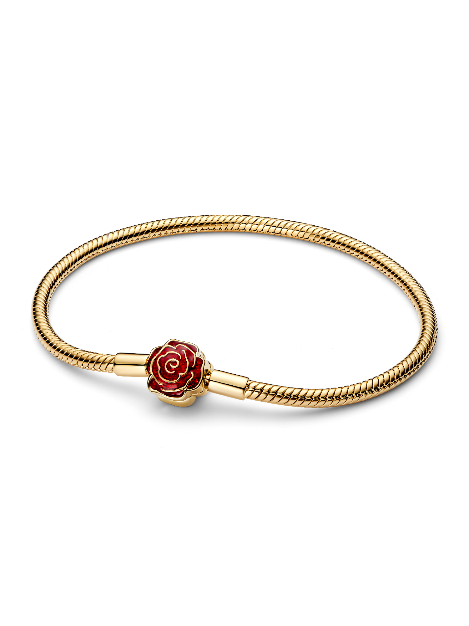 Disney Beauty and the Beast Enchanted Rose Snake Chain Bracelet