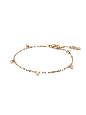 Pandora Era Bezel Lab-Grown Diamond Dangle Paperclip Chain Bracelet