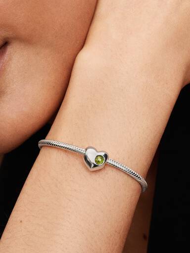 Engravable Spring Green Stone Heart Charm - Image 2