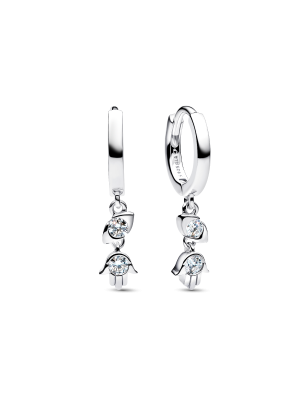 Pandora Talisman Sterling Silver Lab-Grown Diamond Evil Eye & Hamsa Hand Dangle Earrings